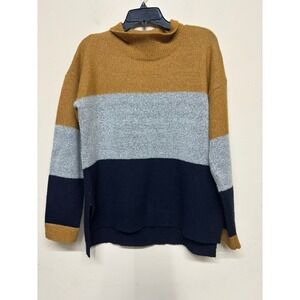 Jason Maxwell Colorblock Mock Neck‎ Oversized Cozy Slouchy Knit Sweater M